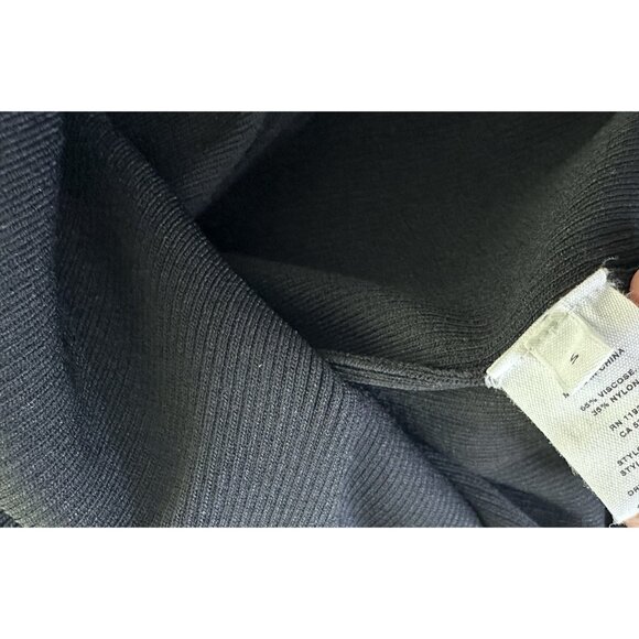 HELMUT LANG Asymmetric-Neckline Knit Dress Black Cut Out Small Knee Length - Picture 7 of 9